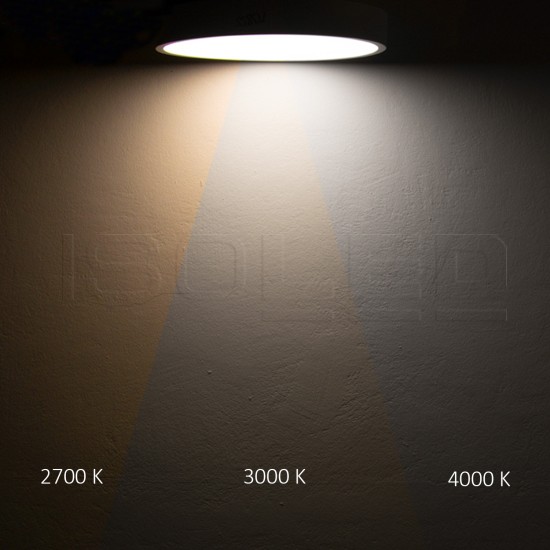 ISOLED LED Deckenleuchte UGR<19 2H, schwarz, 20W-30W, rund, DN400, ColorSwitch 2700-3000-4000K, dimmbar