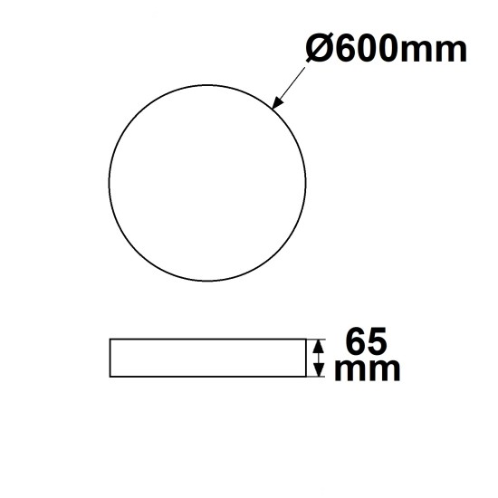ISOLED LED Deckenleuchte UGR<19 2H, schwarz, 40W-50W, rund, DN600, ColorSwitch 2700-3000-4000K, dimmbar