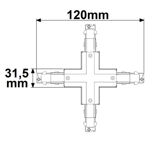 ISOLED 3-Phasen DALI X-Verbinder für Aufbauschiene, weiß