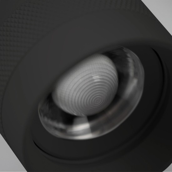 ISOLED 3-Phasen Schienen-Strahler fokussierbar, 8W, 20°-55°, schwarz matt, 2700K, dimmbar