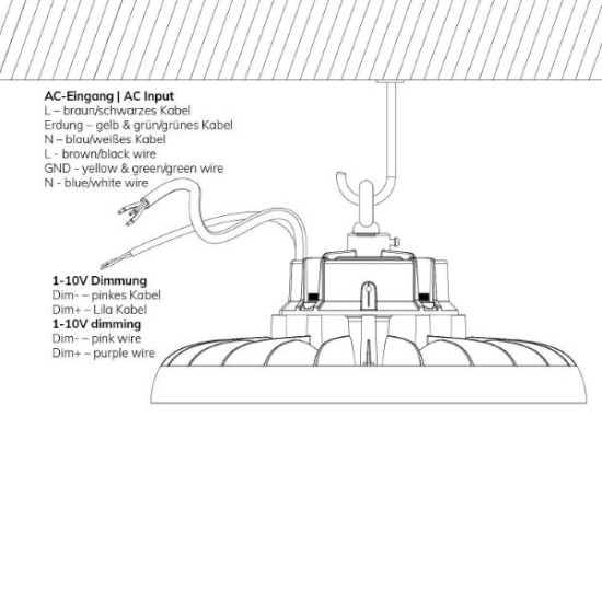 ISOLED LED Hallenleuchte FL2 Powerswitch, IK10, IP65, neutralweiß, 120°, 1-10V dimmbar 116422