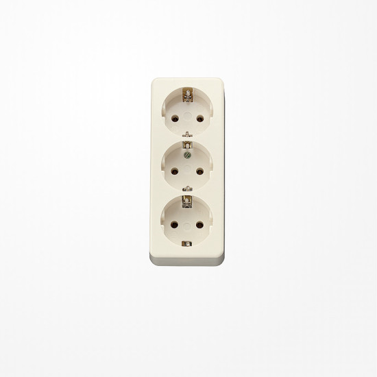 Jung 10S23L SCHUKO-Dreifach-Steckdose, mit Zugentlastung, bruchsicher, weiß