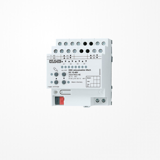 Jung 2424REGHE KNX Jalousieaktor 4fach DC 12-48 V, 4 TE