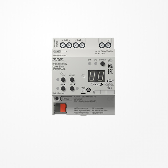 Jung 301281SDA2R KNX DALI-2 Gateway Colour 2fach, REG, 4 TE, Secure