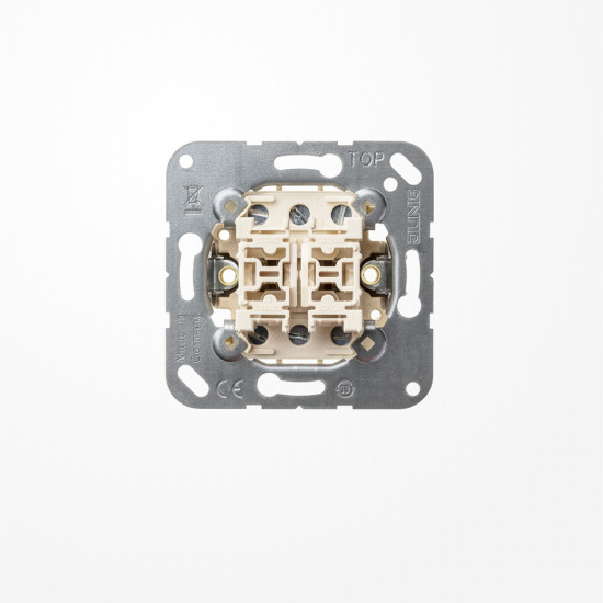 Jung 509EU Wippschalter (Einsatz) 10 AX 250 V~, Doppel-Wechsel, ohne Krallen