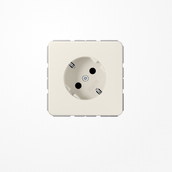 Jung 520-45 SCHUKO-Steckdose 45°, 16 A 250 V ~, mit nicht geerdetem Tragring, Duroplast, Serie CD, weiß