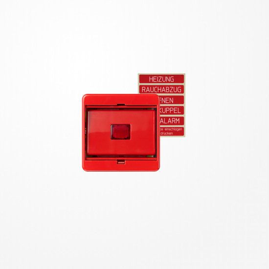 Jung 561GLRT Abdeckung mit Glasscheibe, Serie CD, rot