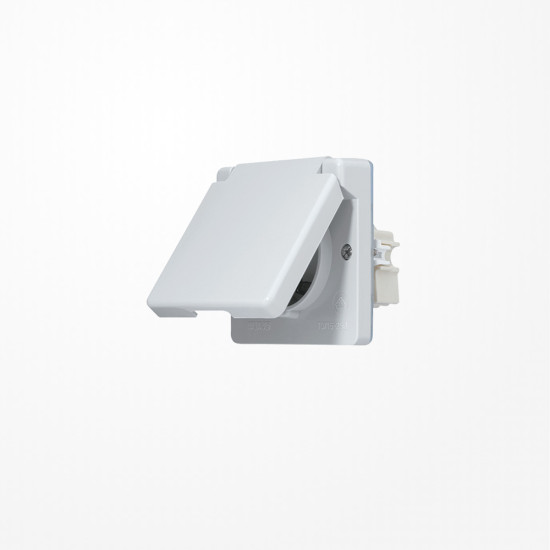 Jung 620WOT SCHUKO-Steckdose, 16 A 250 V ~, 1fach senkrechte und waagerechte Montage, Klappdeckel, WG 600, grau