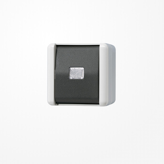 Jung 831W Taster, 1-pol. Schließer, 10 A 250 V ~, IP 44, WG 800
