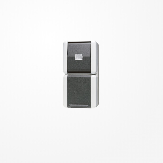 Jung 871W SCHUKO-Steckdose 16 A 250 V ~ mit Taster 10 A 250 V ~, WG 800