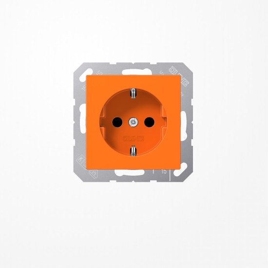 Jung A1520BFKIO SCHUKO-Steckdose, 16 A 250 V ~, SAFETY+, Thermoplast, Serie A, orange (für ZSV)