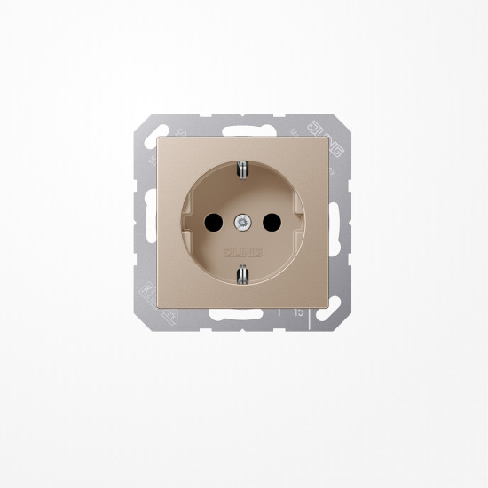 Jung A1520CH SCHUKO-Steckdose, 16 A 250 V ~, Duroplast lackiert, Serie A, champagner