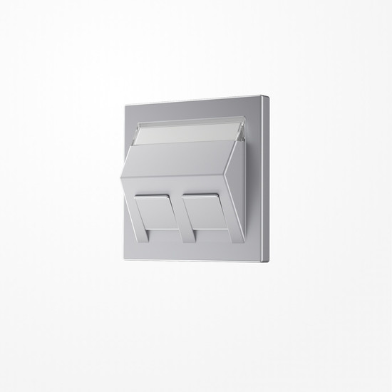 Jung AL569-30BFPL-L Abdeckung für Montageadapter 30°, 2fach, mit Schriftfeld, Serie LS, Aluminium