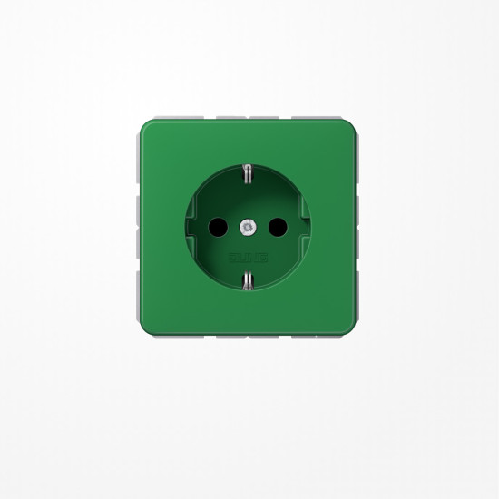 Jung CD1520BFKIGN SCHUKO-Steckdose, 16 A 250 V ~, SAFETY+, Thermoplast, Serie CD, grün (für SV)