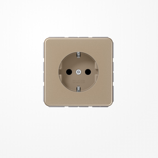 Jung CD1520KIGB SCHUKO-Steckdose, 16 A 250 V ~, SAFETY+, Aluminium eloxiert, Serie CD, gold-bronze
