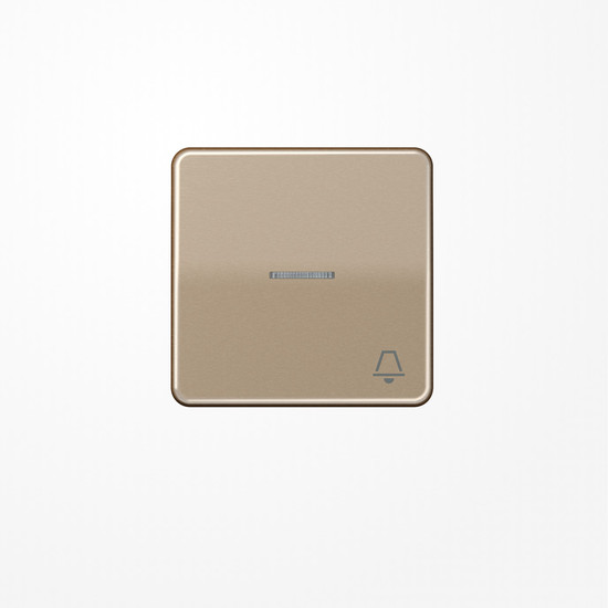 Jung CD590KO5KGB Wippe mit Lichtleiter, Symbol Klingel, Aluminium eloxiert, Serie CD, gold-bronze