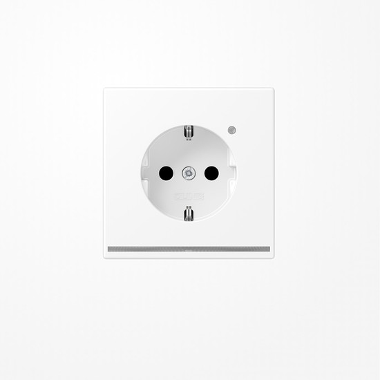Jung LS1520-OWWMLNW SCHUKO-Steckdose, 16 A 250 V ~, mit LED-Orientierungslicht, SAFETY+, Thermoplast lackiert, Serie LS, schneeweiß matt