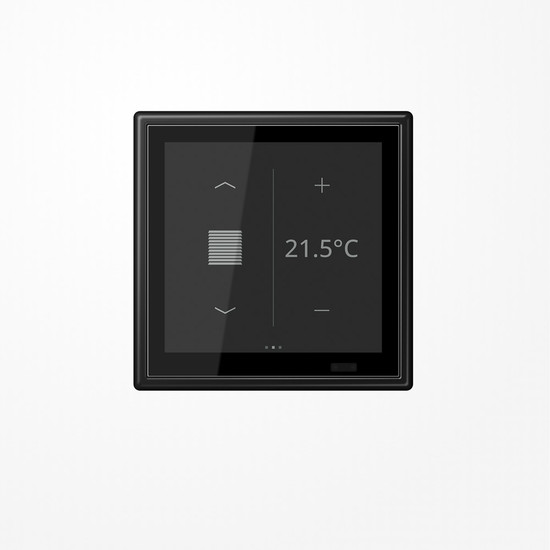 Jung LS459D1SSWM KNX Raumcontroller LS TOUCH mit Rahmen LS 990, Secure, graphitschwarz matt