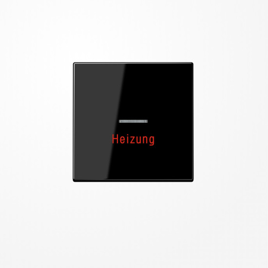 Jung LS990HSW Wippe mit Lichtleiter, Aufschrift Heizung, Duroplast, Serie LS, schwarz