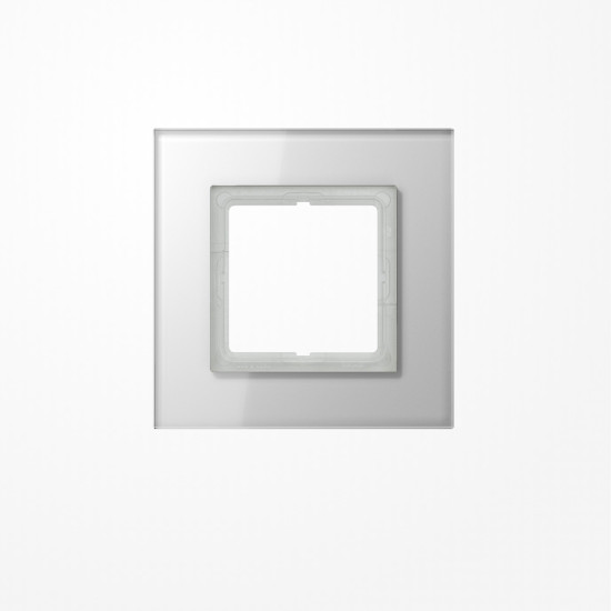 Jung LSP981GLWW Glasrahmen 1fach, senkrechte und waagerechte Montage, Glas, LS PLUS, alpinweiß (Glas)