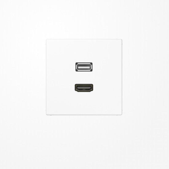 Jung MALS1163WW HDMI, USB2Punkt0, MultimediaAnschlussystem HDMI / USB 2.0, Serie LS, alpinweiß