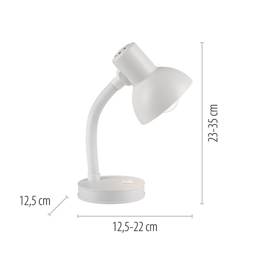 JUST LIGHT FLEXI Tischleuchte E27 max.25W weiss 11080-16