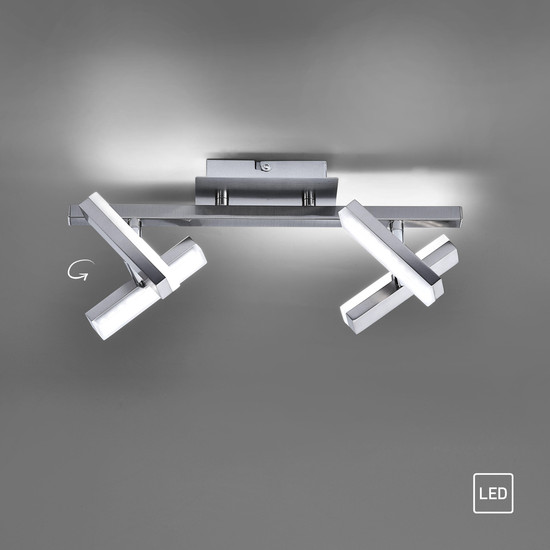 JUST LIGHT RICO LED Deckenleuchte Warmweiss 8W 4-fach stahl 11277-55
