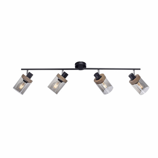 JUST LIGHT PASQUAL Deckenleuchte E27 max.160W 4-fach schwarz 11313-18