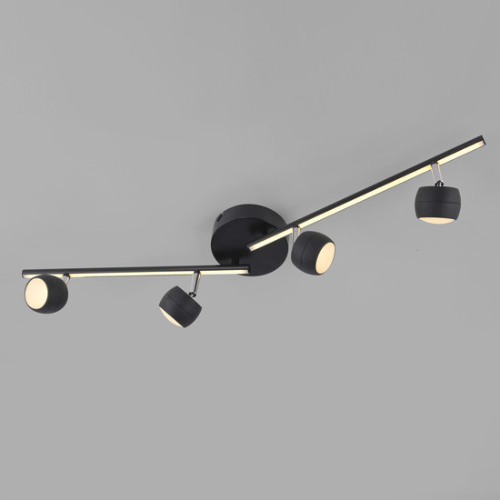 JUST LIGHT JARIK LED Deckenleuchte Warmweiss 10,8W 5-fach schwarz 11402-18