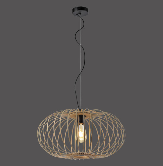 JUST LIGHT RACOON Pendelleuchte E27 max. 40W Holz-natur 11409-79