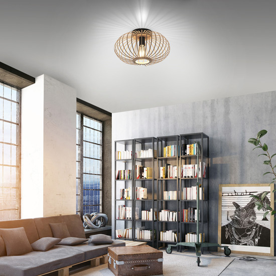 JUST LIGHT RACOON Deckenleuchte E27 max. 40W Holz-natur 11410-79