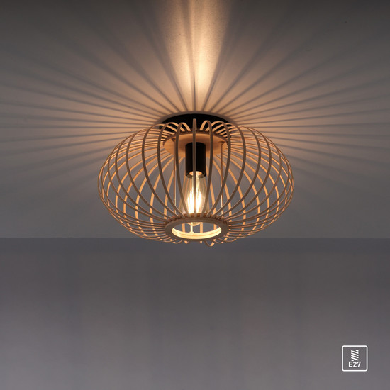 JUST LIGHT RACOON Deckenleuchte E27 max. 40W Holz-natur 11410-79