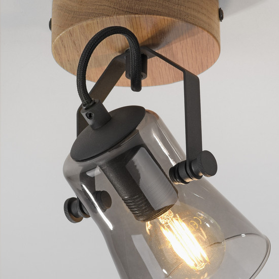 JUST LIGHT GERDA LANGSTRÖM Wand- und Deckenleuchte E14 max. 10W Holz-natur 11447-79