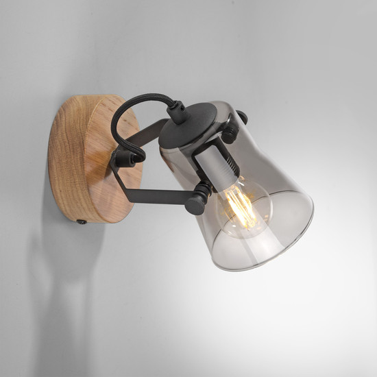 JUST LIGHT GERDA LANGSTRÖM Wand- und Deckenleuchte E14 max. 10W Holz-natur 11447-79
