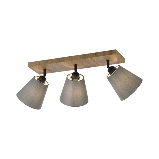 JUST LIGHT GERDA MICHEL Deckenleuchte E27 max. 40W 3-fach Holz-natur 11582-79