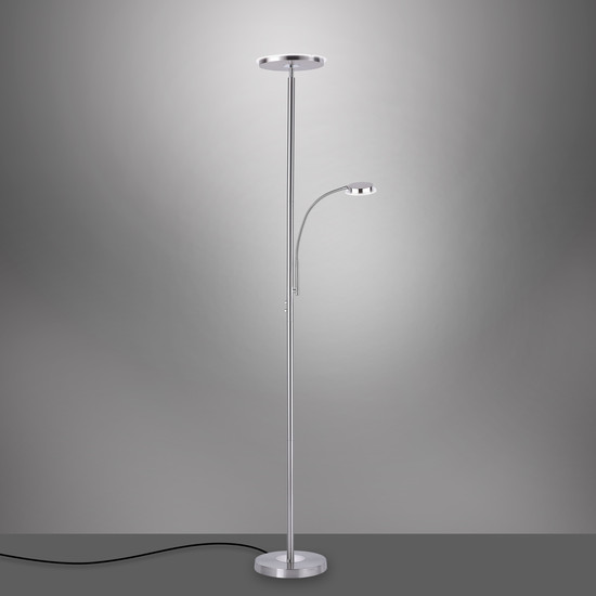 JUST LIGHT HANS LED Stehleuchte Warmweiss Dimmbar 25,5W 2-fach stahl 11709-55