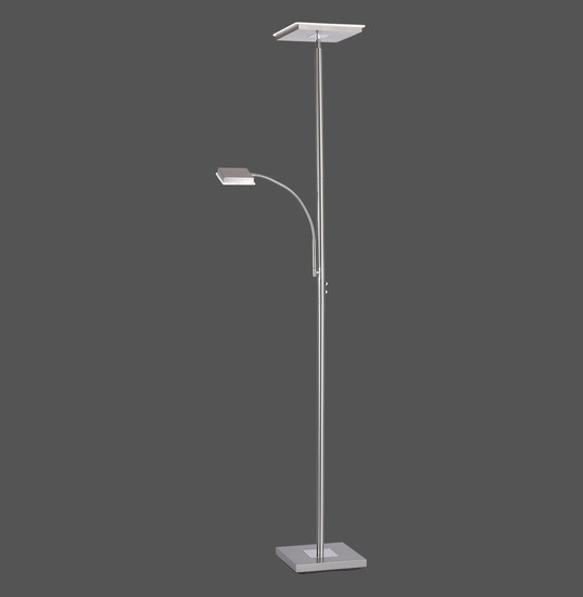 JUST LIGHT HANS LED Stehleuchte Warmweiss Dimmbar 25,5W 2-fach stahl 11710-55