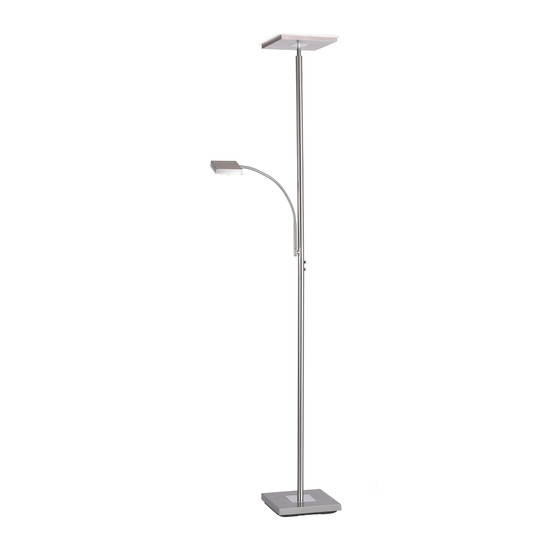 JUST LIGHT HANS LED Stehleuchte Warmweiss Dimmbar 25,5W 2-fach stahl 11710-55