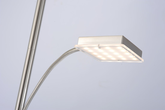 JUST LIGHT HANS LED Stehleuchte Warmweiss Dimmbar 25,5W 2-fach stahl 11710-55