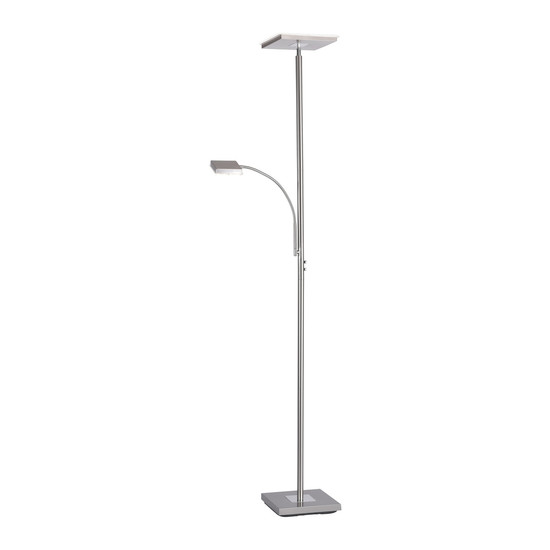 JUST LIGHT HANS LED Stehleuchte Warmweiss Dimmbar 25,5W 2-fach stahl 11710-55