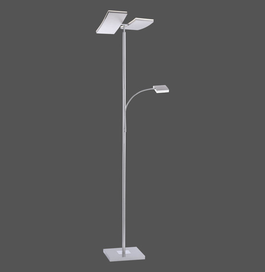 JUST LIGHT RUBEN LED Stehleuchte Warmweiss Dimmbar 5W 2-fach stahl 11725-55