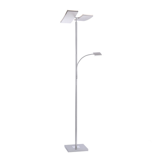 JUST LIGHT RUBEN LED Stehleuchte Warmweiss Dimmbar 5W 2-fach stahl 11725-55