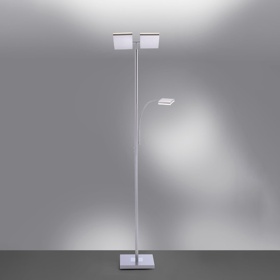JUST LIGHT RUBEN LED Stehleuchte Warmweiss Dimmbar 5W 2-fach stahl 11725-55