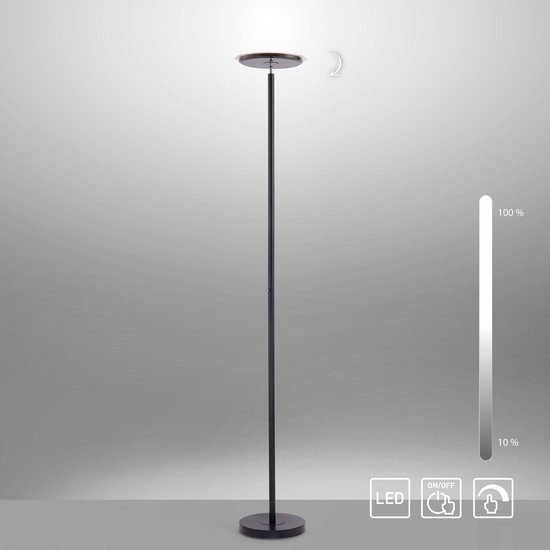 JUST LIGHT HANS LED Stehleuchte Warmweiss Dimmbar 22W schwarz 11729-18