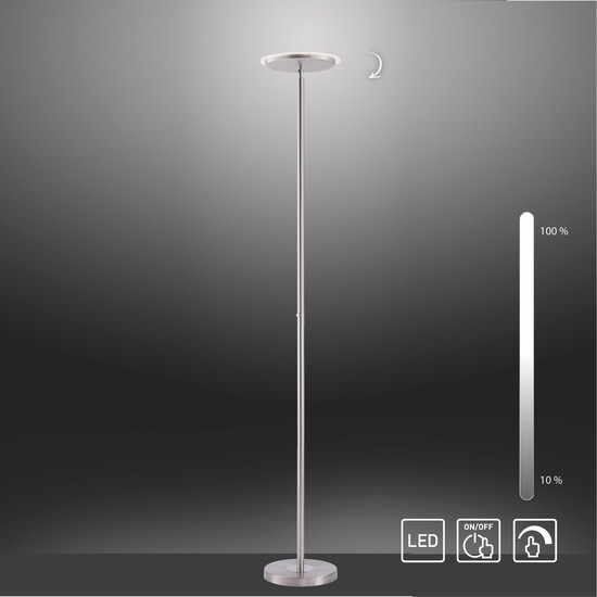 JUST LIGHT HANS LED Stehleuchte Warmweiss Dimmbar 22W stahl 11729-55