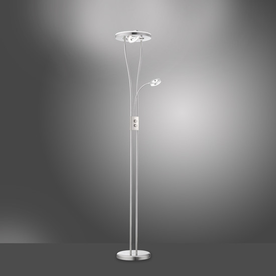 JUST LIGHT HELIA LED Stehleuchte Warmweiss Dimmbar 20,6W 2-fach stahl 11778-55