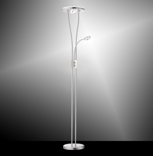 JUST LIGHT HELIA LED Stehleuchte Warmweiss Dimmbar 20,6W 2-fach stahl 11778-55