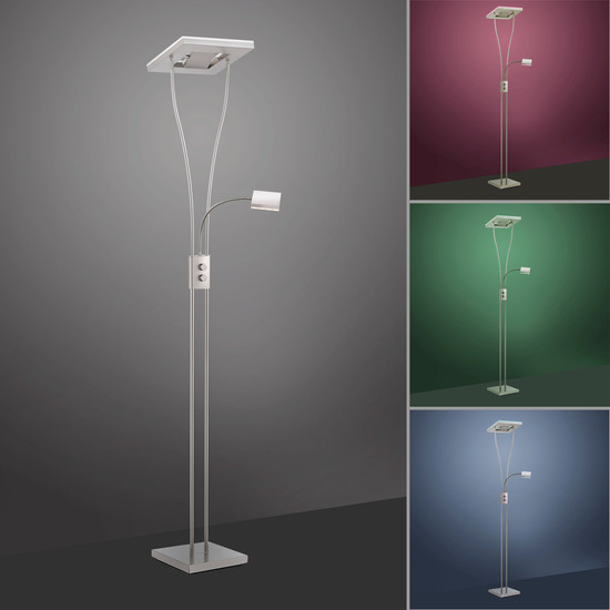 JUST LIGHT HELIA LED Stehleuchte CCT Dimmbar 20W 2-fach stahl 11780-55