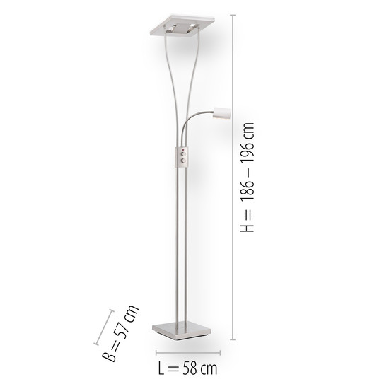 JUST LIGHT HELIA LED Stehleuchte CCT Dimmbar 20W 2-fach stahl 11780-55