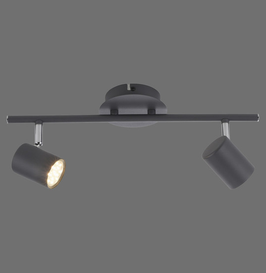 JUST LIGHT TARIK Deckenleuchte GU10 Warmweiss max.10W 2-fach anthrazit 11942-13